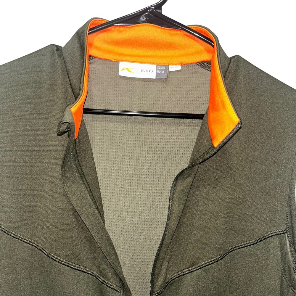 KJUS Westport Vest Men's 50/M Dark Olive Full Zip Stretch UPF 50 + Windproof - Picture 5 of 7